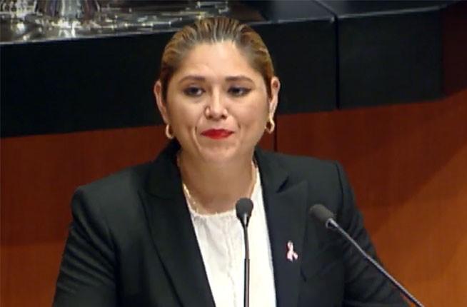 La senadora priista Verónica Camino Farjat aplaude el ataque a la independencia en Derechos Humanos