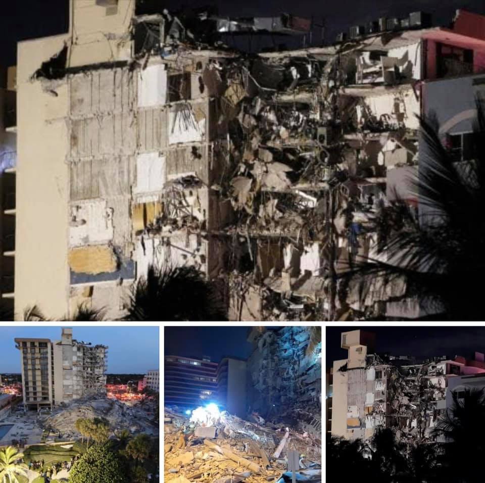 Se cae en Miami un edificio que tenía mas de 100 departamentos familiares