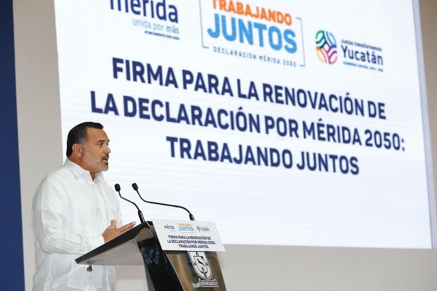 Vila y Renán firman la renovación de la Declaración por Mérida 2050 “Trabajando juntos”