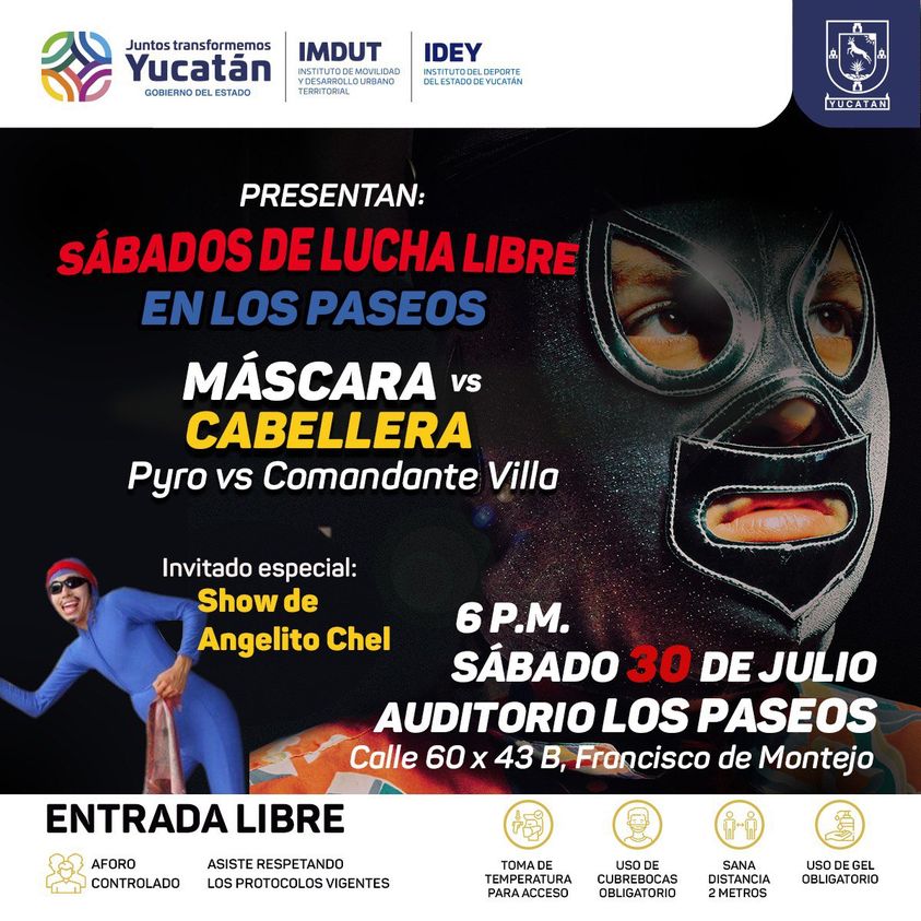 El Gobierno del Estado invita a los Sábados de Lucha Libre en Los Paseos