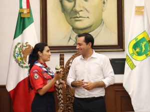 Por un día, la joven scout Adriana Marilú Gamboa Méndez se desempeñará como Gobernadora de Yucatán