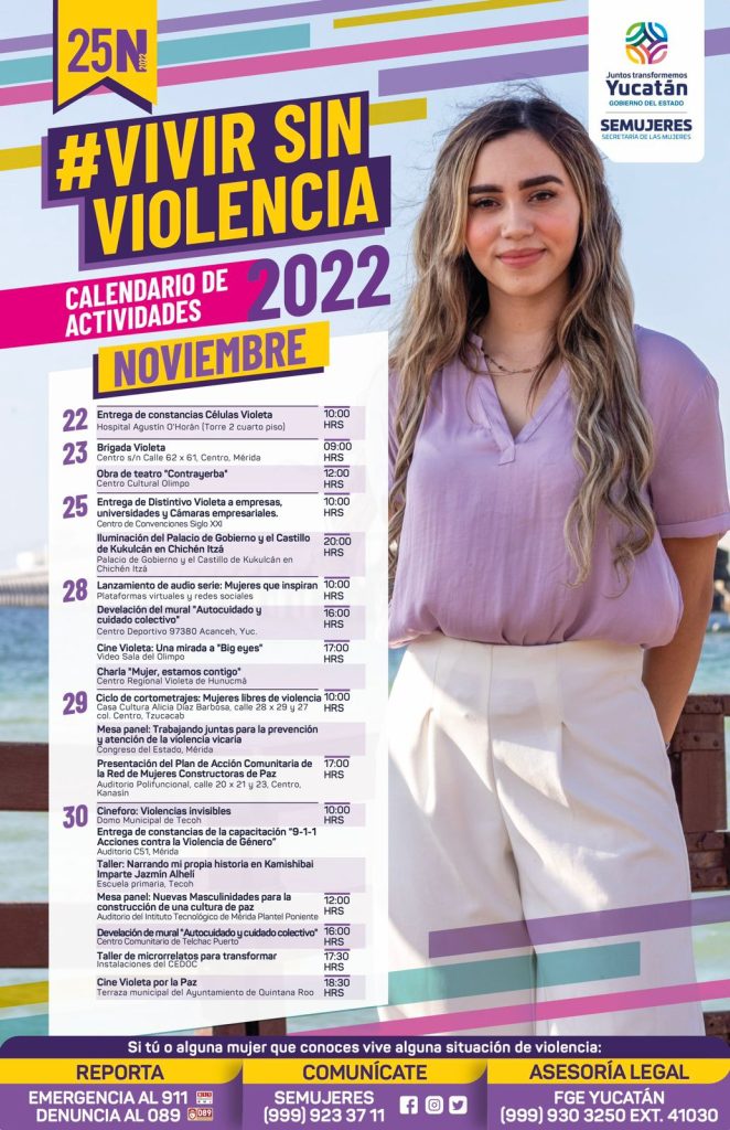 Semujeres presenta actividades  por el Día Internacional de la Eliminación de la Violencia contra las Mujeres