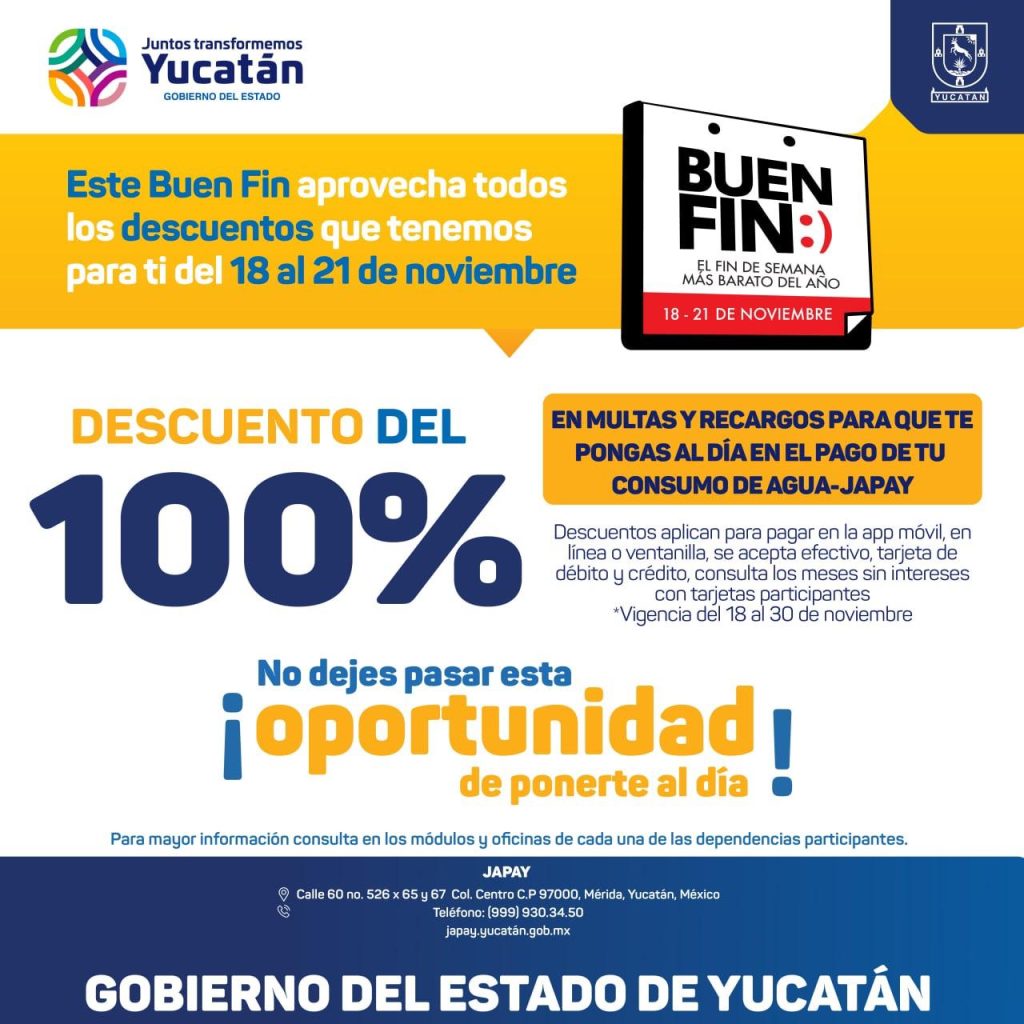 Invita Gobierno del Estado a la población yucateca a que aproveche los descuentos por el Buen Fin