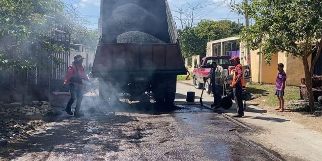 En lo que va del 2023 se han realizado acciones de bacheo en 5,700 mt2 de superficie en Kanasín: Edwin Bojórquez