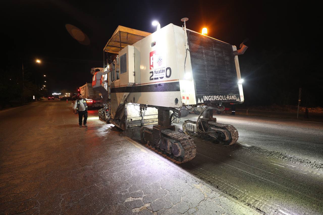 Avanza repavimentación del Anillo Periférico de Mérida 