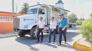 Supervisan los trabajos de recolección de basura en Chelem