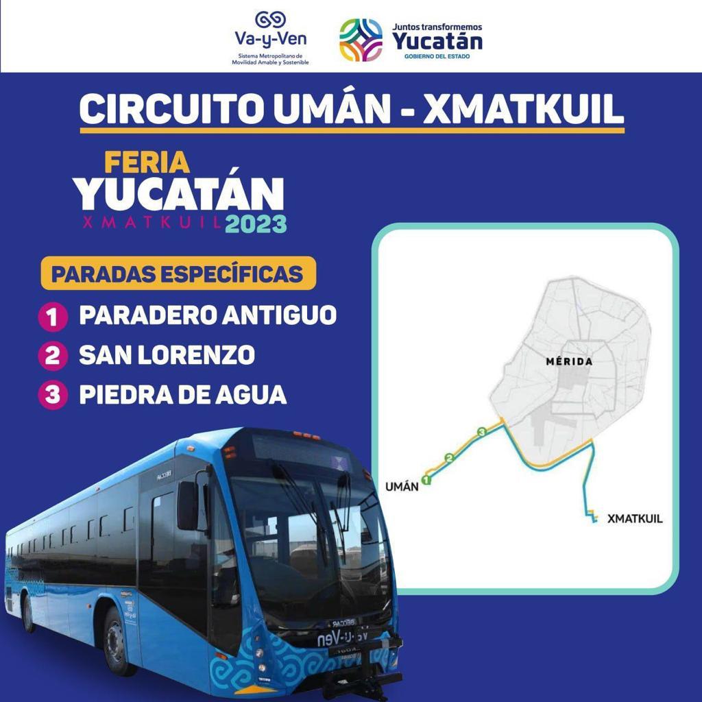 A partir de mañana, rutas Va y Ven iniciarán operaciones hacia la Feria de Xmatkuil