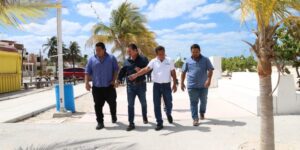 Supervisan avances en el mantenimiento del Malecón Internacional de Progreso