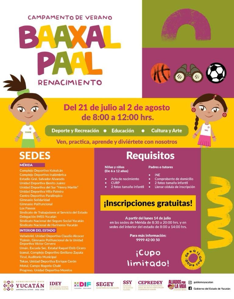 Baaxal Paal: verano activo para niñas y niños