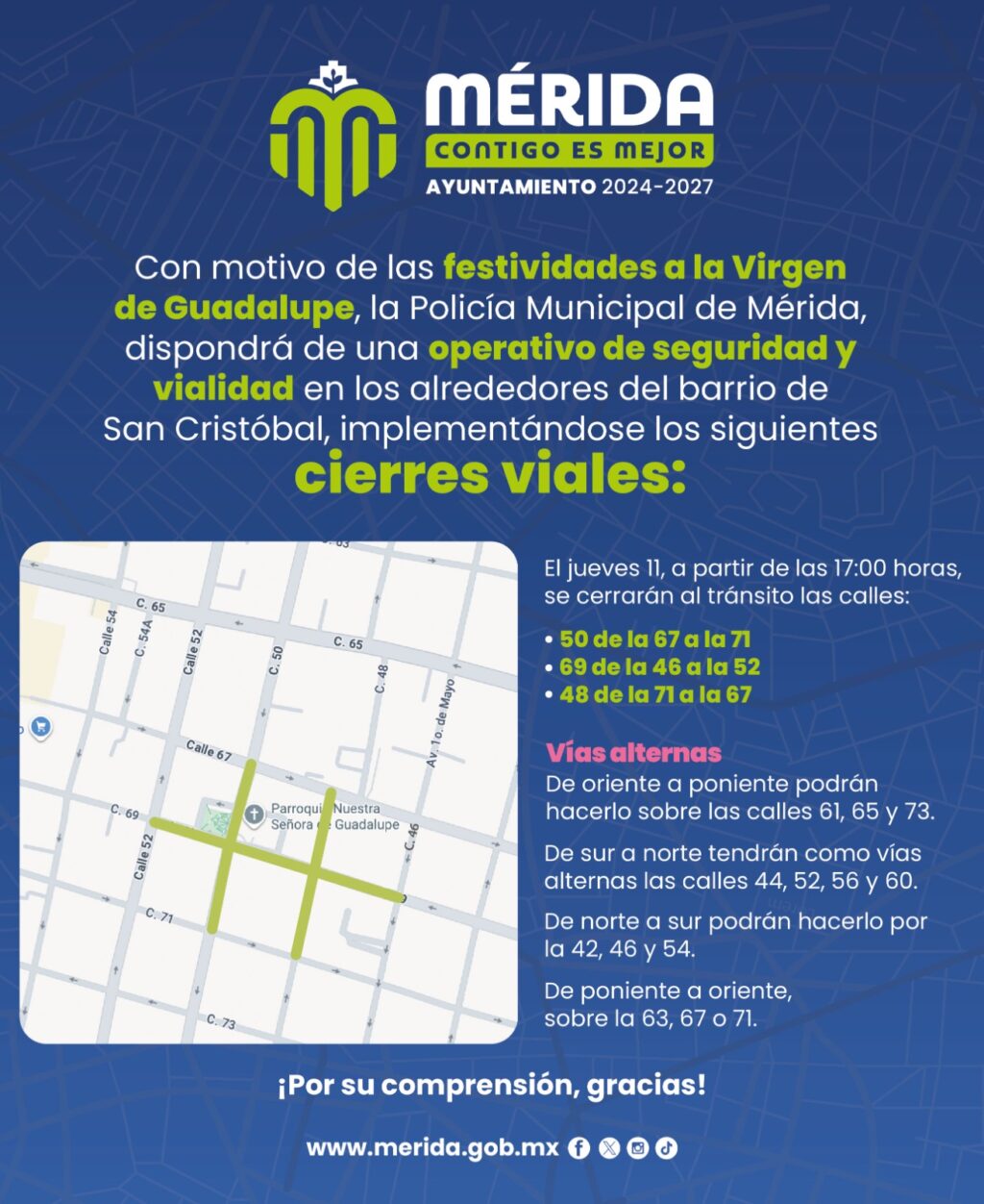 Cierres viales y operativo por fiestas a la Virgen