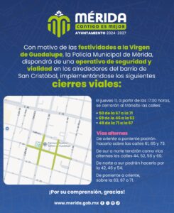 Cierres viales y operativo por fiestas a la Virgen