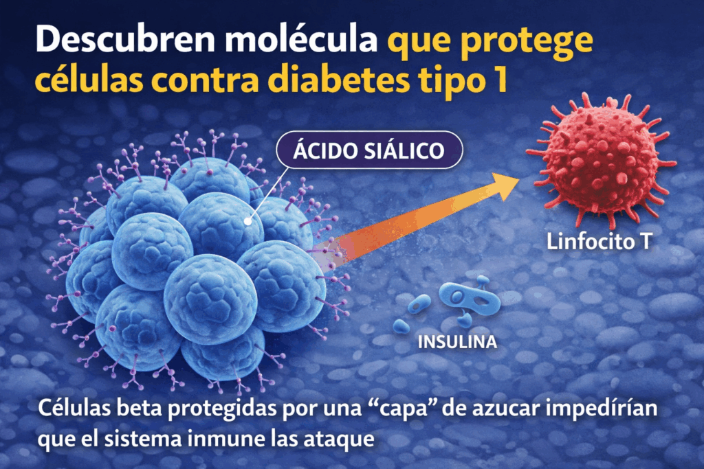 Descubren molécula que protege células contra diabetes tipo 1