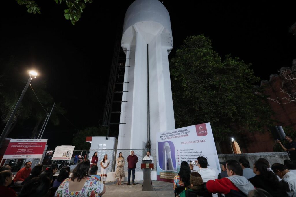 Díaz Mena supervisa obras de agua en Kopomá