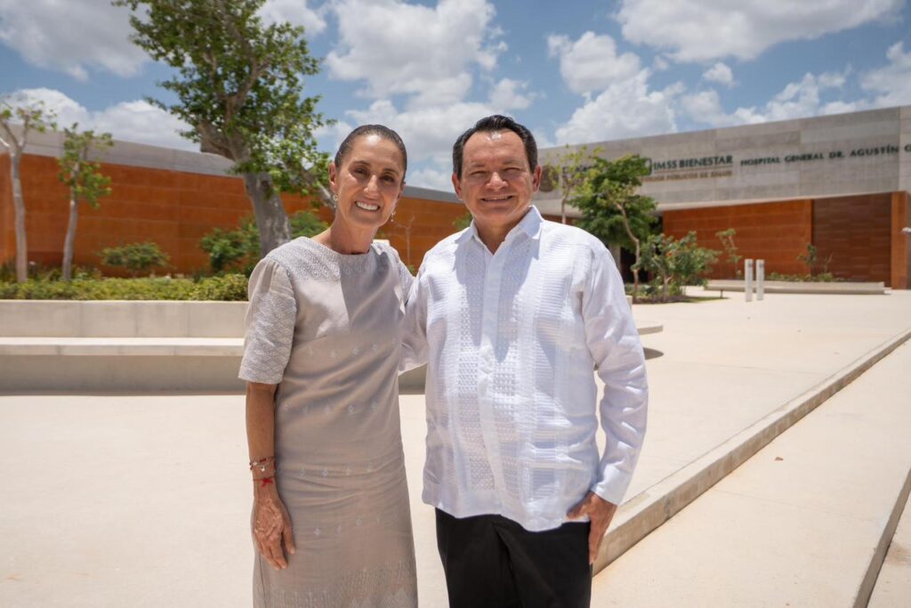 Claudia y Joaquín firman convenio IMSS-Bienestar