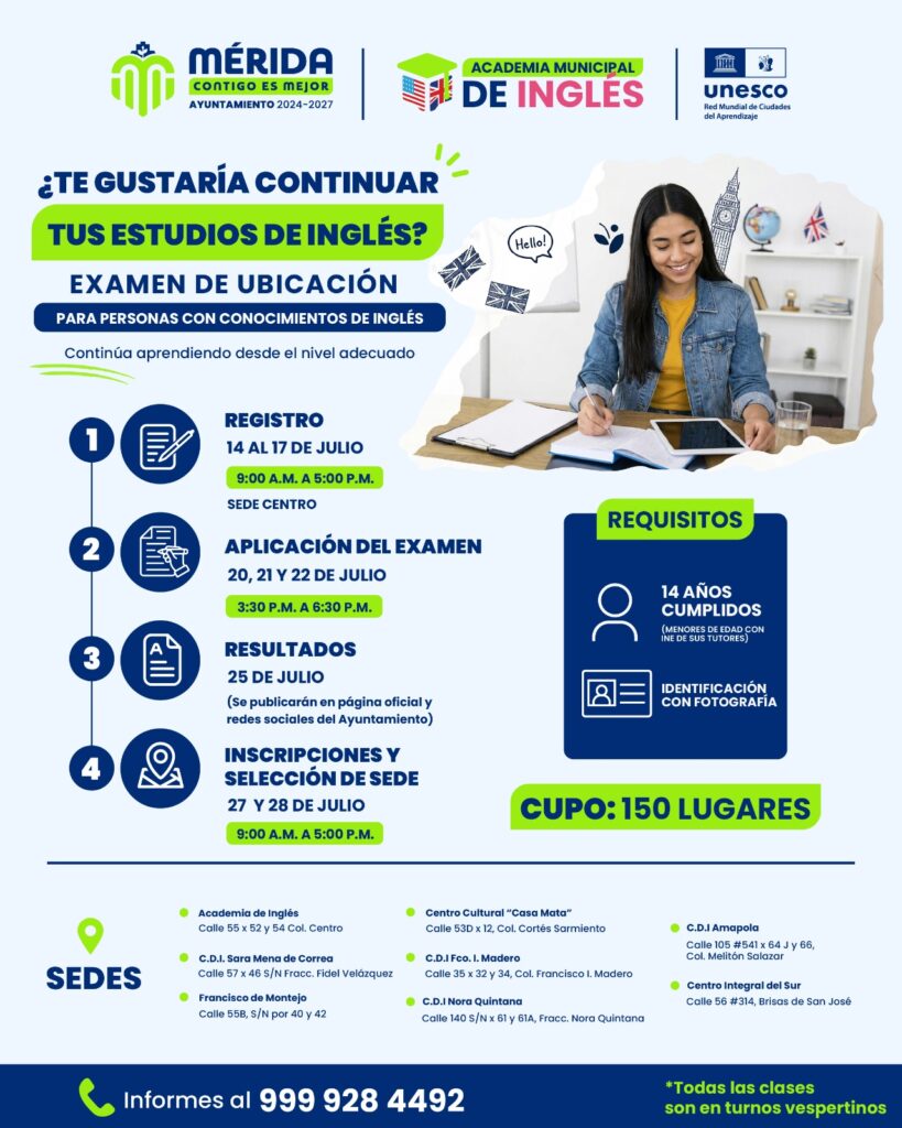 Mérida abre convocatoria para Academia de Inglés